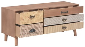 247383 vidaXL Comodă TV cu 5 sertare, 90x30x40 cm, lemn masiv pin