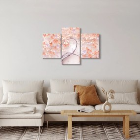 Tablou florilor de pom din coral - abstract (90x60 cm)