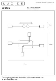 Lucide 21118/04/30 - Lustră aplicată LESTER 4xE27/40W/230V neagră