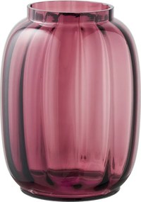 Vază roșie din sticlă lucrată manual (înălțime 21 cm) – House Nordic