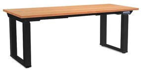 Masă înălțime reglabilă OfficeTech Strong 180 x 80 cm, picioare negre, fag