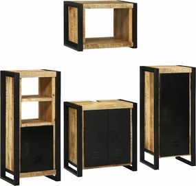 vidaXL Set de mobilier pentru baie 4 pcs Maro Lemn de mango solid
