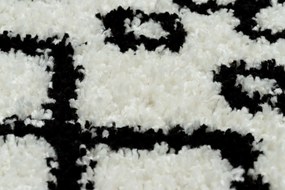 Covor PROMO Berber Safi N9040 albsi negru Franjuri shaggy pletos