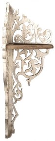 Raft de perete, alb, din lemn, aspect vintage, Seraphine