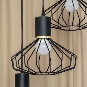 Pendul pe cablu SOLANO 3xE27/15W/230V negru/auriu