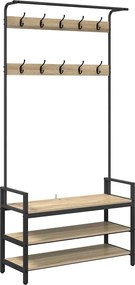 vidaXL Răcător de paltoane cu raft Stejar Sonoma 95 x 34 x 184 cm