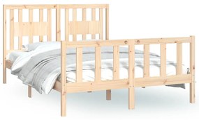 3188166 vidaXL Cadru de pat cu tăblie, 140x200 cm, lemn masiv de pin
