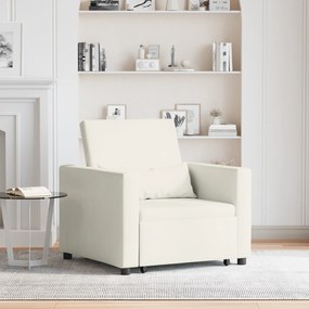 vidaXL 3 în 1 Fotoliu Pat Singur Convertible Crem Catifea