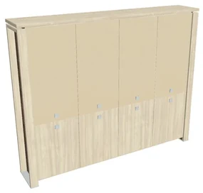 Dulap înalt Verno+ 260 x 46 x 210 cm, uși combinate, salcâm / vanilie