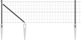 vidaXL Gard cu Stâlp Gri 0,6 x 10 m Oțel și PVC