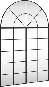 vidaXL Oglindă de perete, negru, 100x150 cm, arcuită, fier