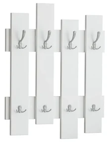 Cuier perete Bonami 855DTE4012, 79x64 cm, 4 agatatoare triple, 4 agatatoare duble, PAL laminat, Alb