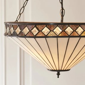 Endon 111871 - Candelabru suspendat cu lanț Tiffany FARGO, 3x E27/10W/230V, diam. 50 cm