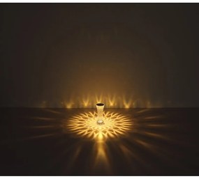 Lampa de masa cu baterii, plastic transparent cu efect de cristal Gixi transparent 8cm