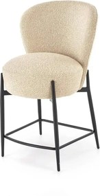 Scaun bar H126, bej/negru, stofa/metal, 57x61x95 cm