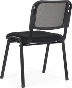 Scaun conferință negru HRC 600 din mesh respirabil cu cadru metalic stivuibil