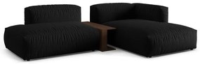 Colțar modular negru (cu colț pe partea dreaptă) Martina – Micadoni Home