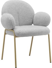 Set de scaune de sufragerie gri deschis cu cotiere 2 buc. tapițat Iwama – Støraa