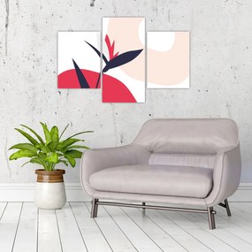 Tablou - Abstracție florală roz N⁰1 (90x60 cm)