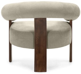 Fotoliu design bej KOKEI ALIA, decor nuc