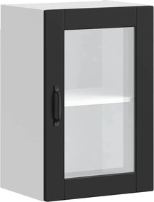 vidaXL Dulap de bucătărie cu ușă din sticlă „Porto” negru