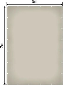 JAGO Prelata 650 g/m², ochiuri de aluminiu, gri, 5 x 7 m