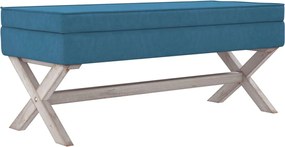 vidaXL Taburet de depozitare, albastru, 110x45x49 cm, catifea