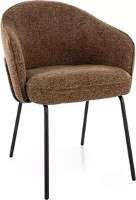 Scaun tapițat Nao Noelle cappuccino 45 / negru mat