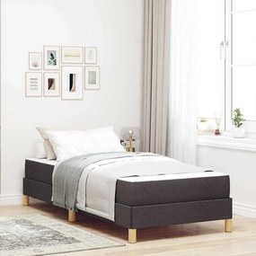 vidaXL Pat cu arcuri Maro 80 x 200 cm Țesătură, Lemn Ingineresc