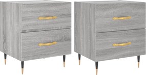 vidaXL Noptiere, 2 buc., gri sonoma, 40x35x47,5 cm, lemn compozit