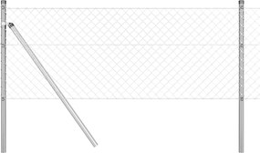 vidaXL Stâlp de gard. Argintiu 10 x 0,4 m (mesh 40 x 40 mm) Oțel