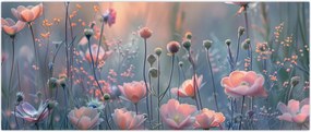 Tablou - Flori în culori pastelate (120x50 cm)