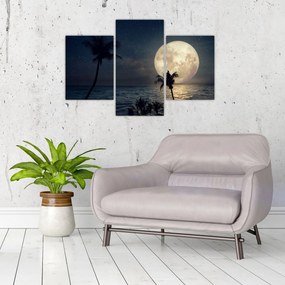 Tablou - Plajă cu lună plină (90x60 cm)