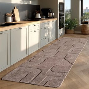 Covor tip traversă bej lavabil 80x250 cm Pompei 1614 – Ayyildiz Carpets