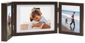 vidaXL Ramă foto triplă, colaj, maro închis, 28x18 cm+2x(13x18 cm)