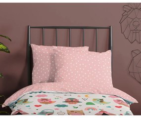 Lenjerie de pat pentru copii roz din bumbac pentru pătuț 100x135 cm Wise – Good Morning