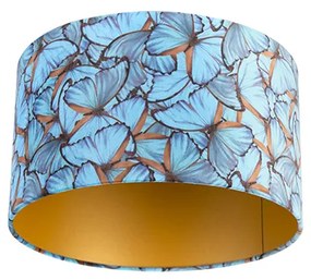Abajur din catifea cu design fluture 35/35/20 interior auriu