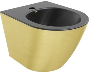 Bidet suspendat Mexen Lena, negru mat/pattern auriu linii - 35224877