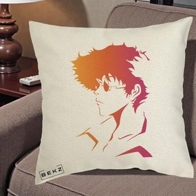 Perna Decorativa Cowboy Bebop Spike Silueta Gradient, 40x40 cm, Ecru, Husa Detasabila, Perna Inclusa, BEKZ®