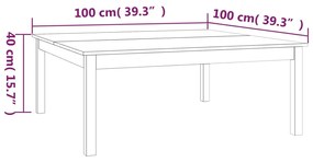 Masuta de cafea, negru, 100x100x40 cm, lemn masiv de pin 1, Negru, 100 x 100 x 40 cm