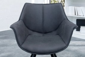 Set de 2 scaune pivotante The Dutch Retro, microfibra gri antic