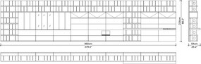 Unitate TV lemn masiv Capella 960 x 64 cm