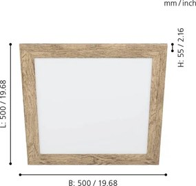 Eglo 99435 - Plafonieră LED PIGLIONASSO LED/20W/230V 500x500 mm