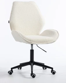 HR350K Scaun Crem din Boucle Bază Neagră