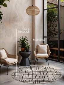 Covor pentru exterior și interior negru/crem rotund ø 200 cm Haringey Crouch – Ted Baker