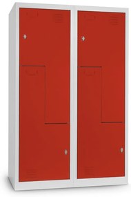 Dulap metalic Z, 120 x 50 x 180 cm, blocare roșu - ral 3000