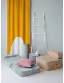 Fotoliu de copii maro deschis cu tapițerie din catifea reiată Flip – Wigiwama