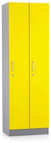 Dulap din lemn Visio LUX - 2 compartimente, 60 x 42 x 190 cm, galben