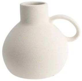 Vaza Archaic din ceramica, alb, 16x13.5 cm