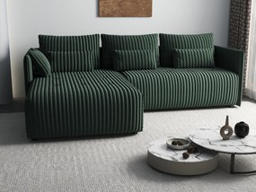 Colțar extensibil dumonde cu ladă de depozitare si sezut confortabil din spuma high-density, Malta Ambience Verde II 235x185 cm